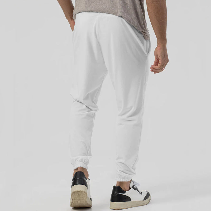 Men's tapered jogging pants in linen look with crease and cuff Mune Fashion