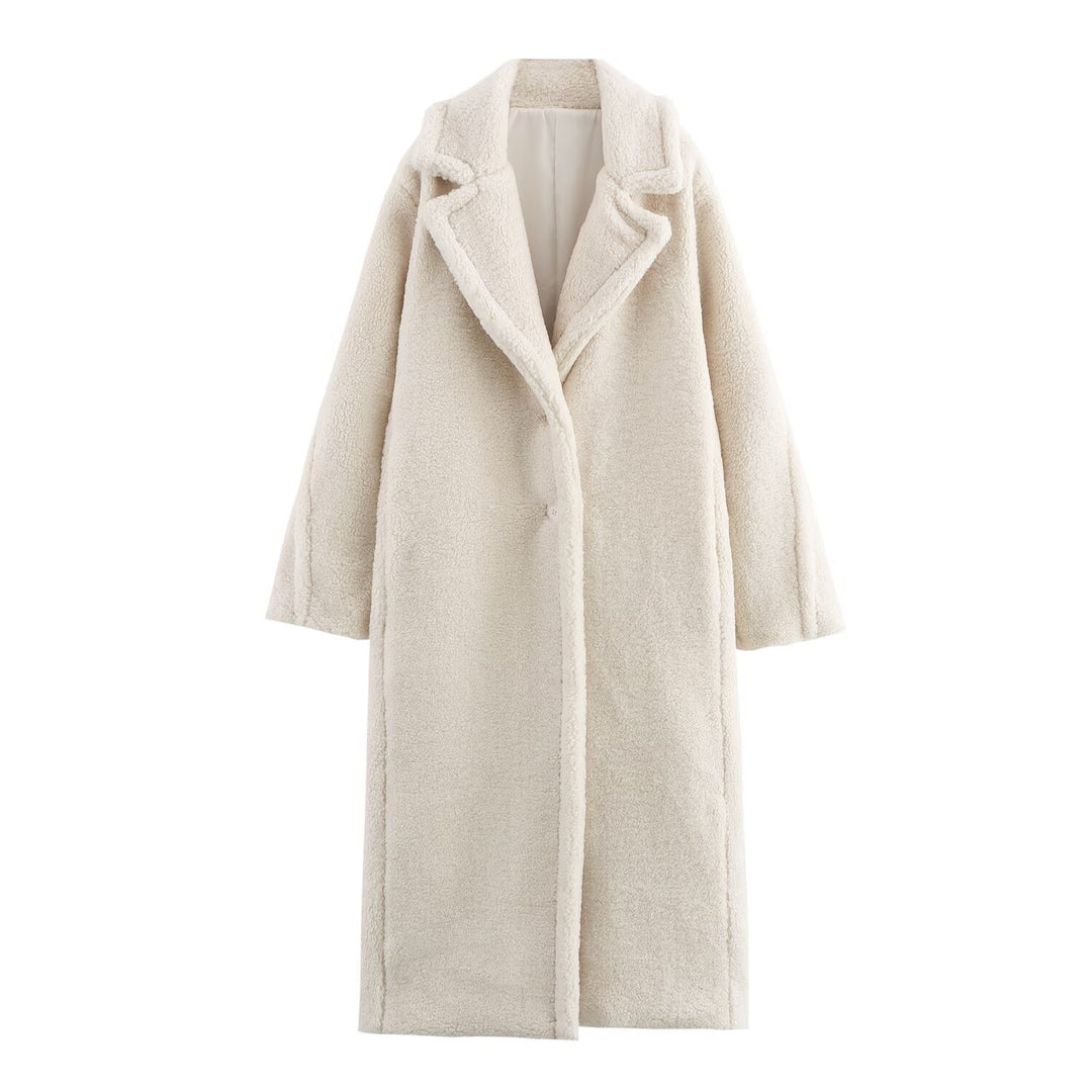 Fashionable Teddy Coat Women Comfort Long Coat Hood