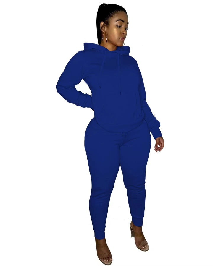 Women's tailored hoodie and jogger set with kangaroo pocket, high comfort waistband, and ribbed ankle cuffs Mune Fashion