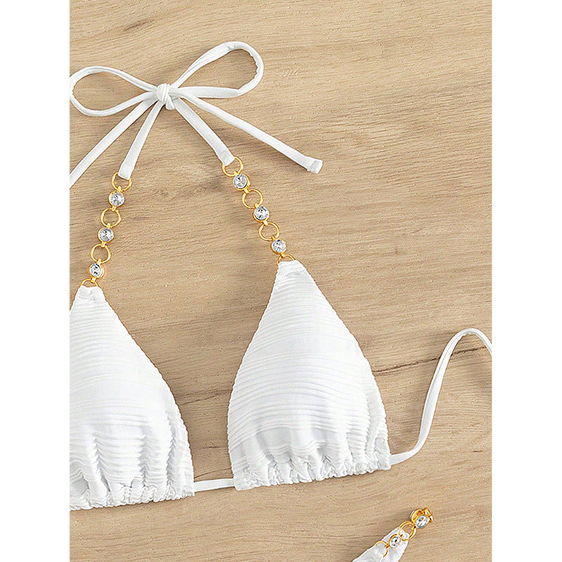 Women's Triangle Bikini with Luxurious Jewelry Details Mune Fashion
