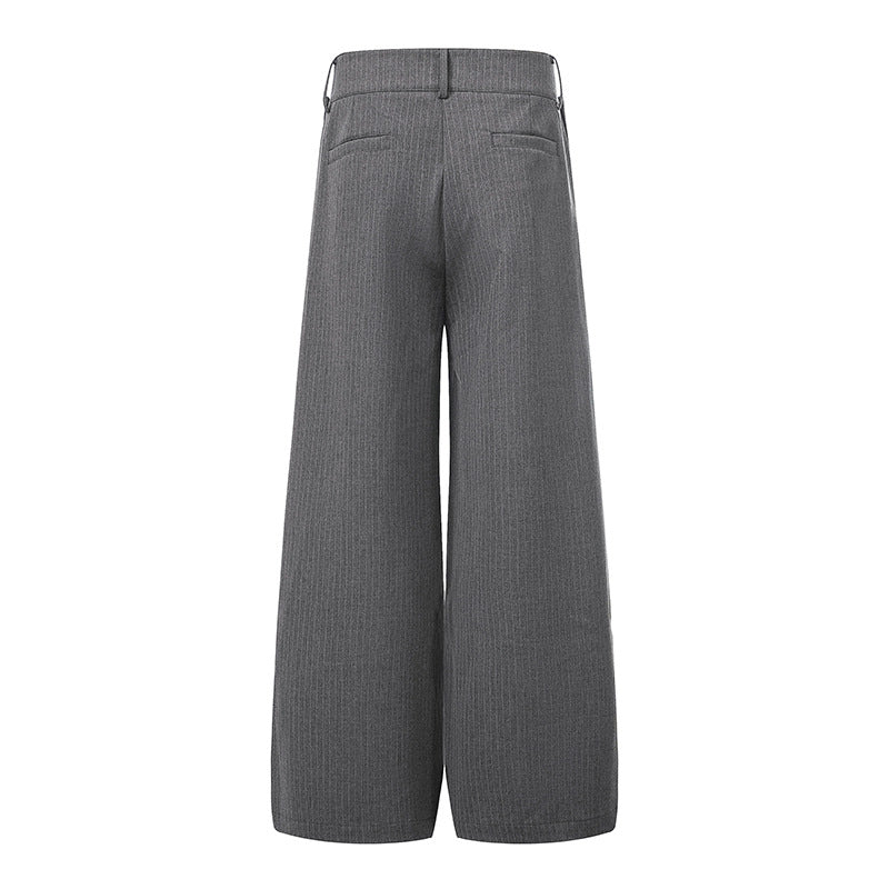 Women Wide High-Waist Culotte Pants with Distinct Pleating and Decorative Button Details Mune Fashion