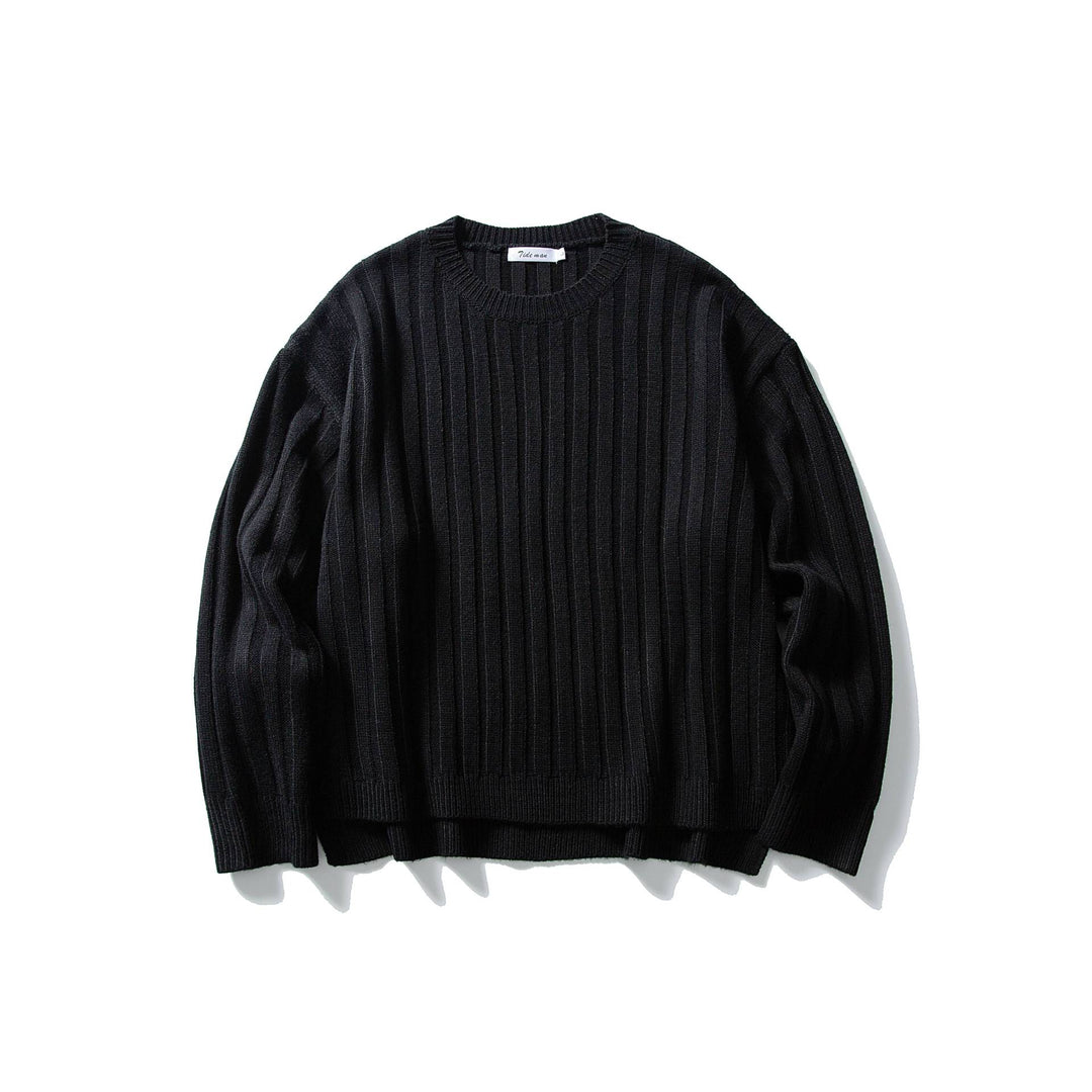 Unisex Coarse Ribbed Oversize Sweater with Round Neck
