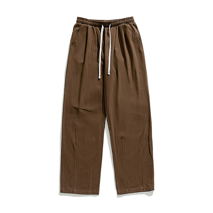 Unisex Wide Relaxed Pants with Crease, Elastic Comfort Waistband and Drawstring Mune Fashion
