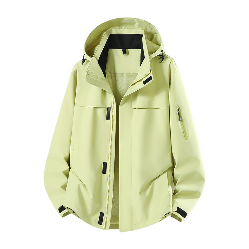 Men's Lightweight Water-Repellent Hooded Softshell Transitional Jacket with Mesh Lining & Utility Pockets Mune Fashion