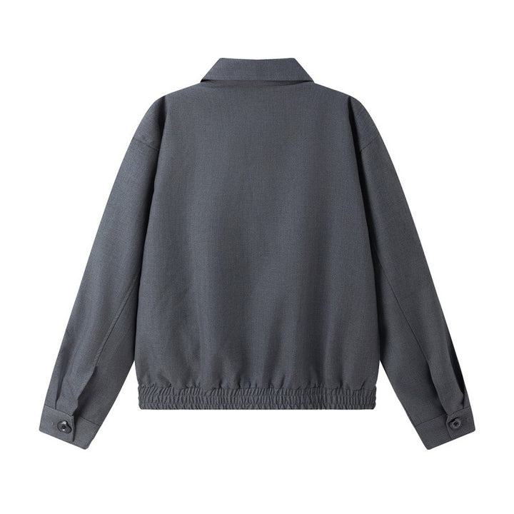 Unisex Lightweight Transition Blouson Jacket with Shirt Collar, Two-Way Zipper and Elastic Hem Mune Fashion
