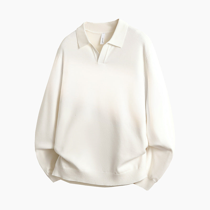 Unisex Oversized Polo collar fine knit sweater with loose fit Mune Fashion