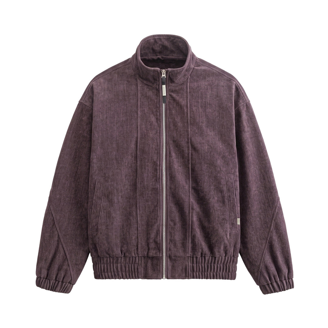Unisex Boxy Bomber Jacket made of structured denim look with high standing collar Mune Fashion