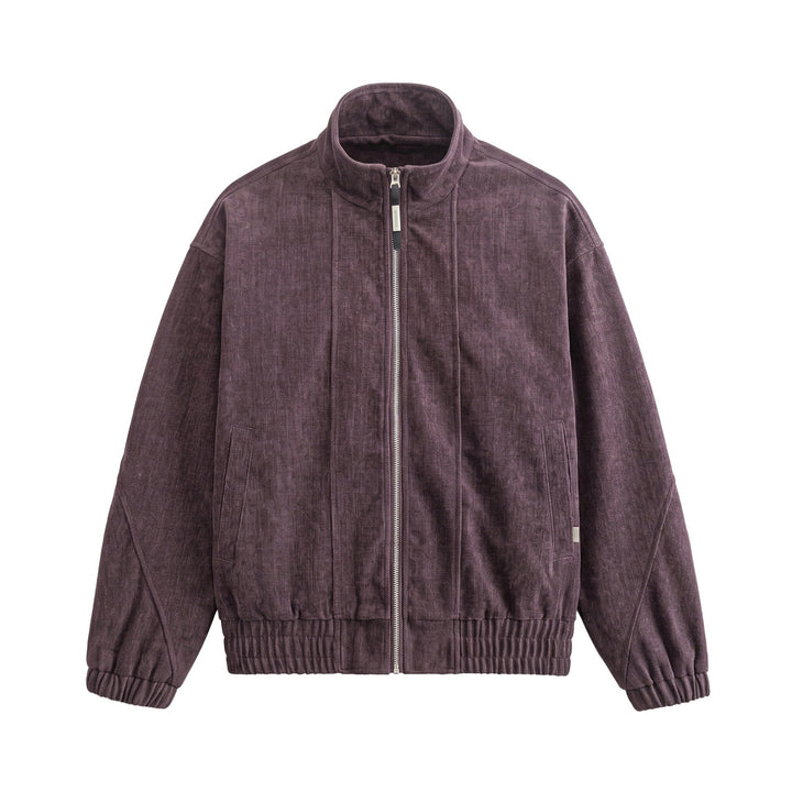 Unisex Boxy Bomber Jacket made of structured denim look with high standing collar Mune Fashion
