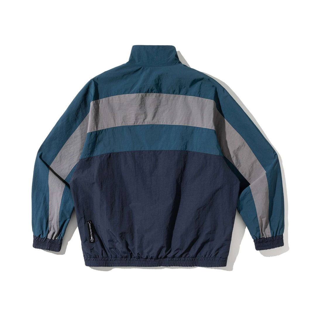 Unisex Lightweight Colorblock Windbreaker Jacket with Stand-up Collar and Elastic Cuffs Mune Fashion