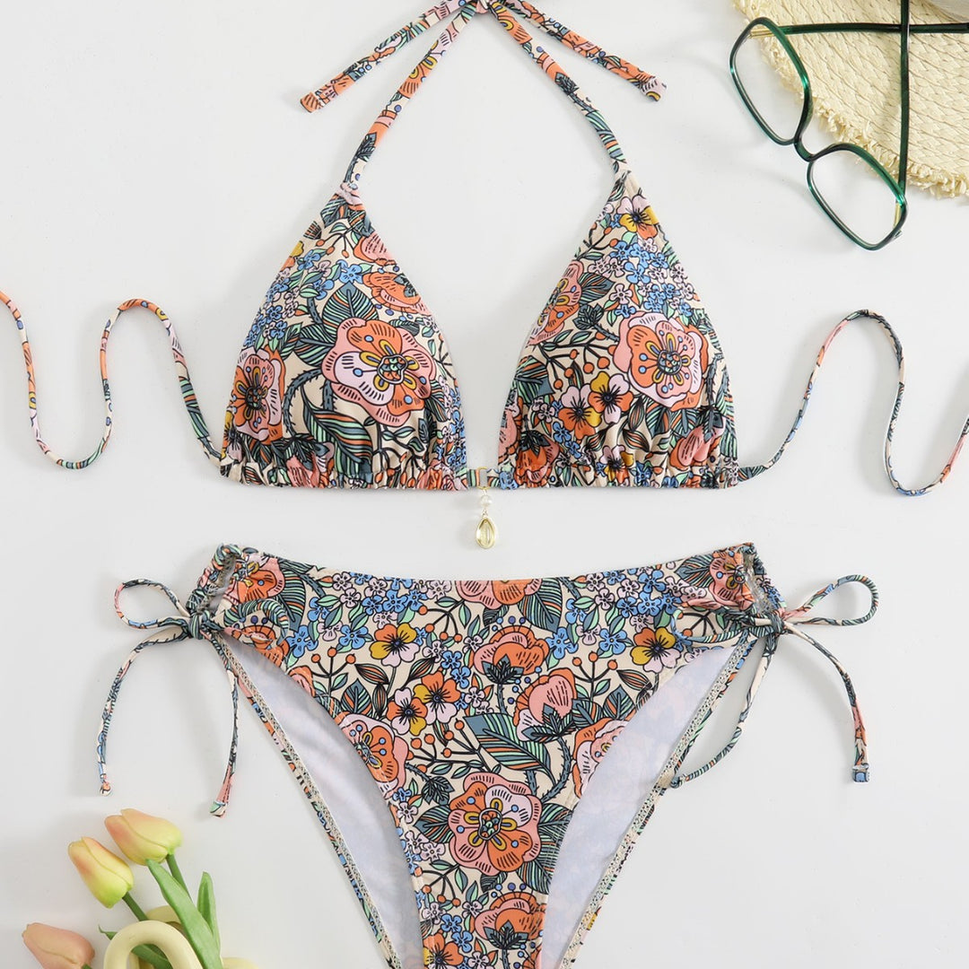 Ladies Floral Pattern Bikini Set Mune Fashion