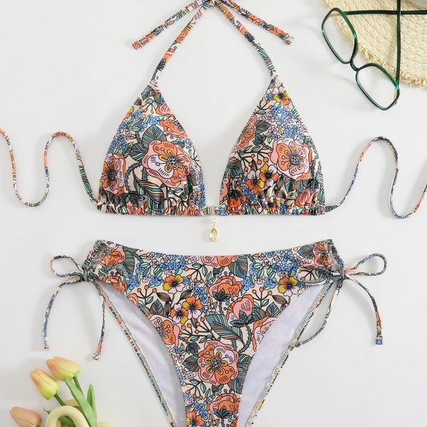 Ladies Floral Pattern Bikini Set Mune Fashion