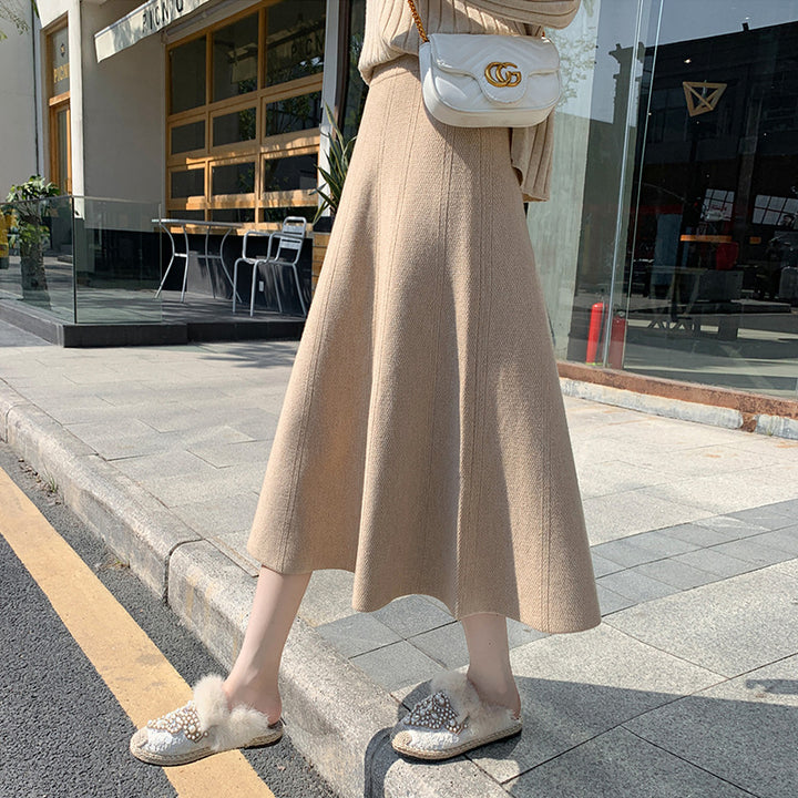 Ladies Calf-Length Pleated Skirt Mune Fashion