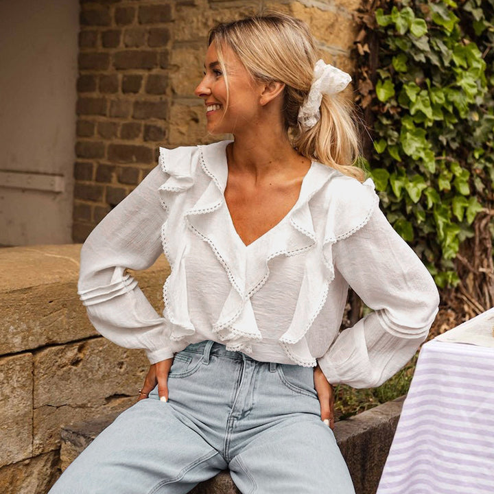 Women Playful Blouse with Ruffle Details Mune Fashion 1788168446