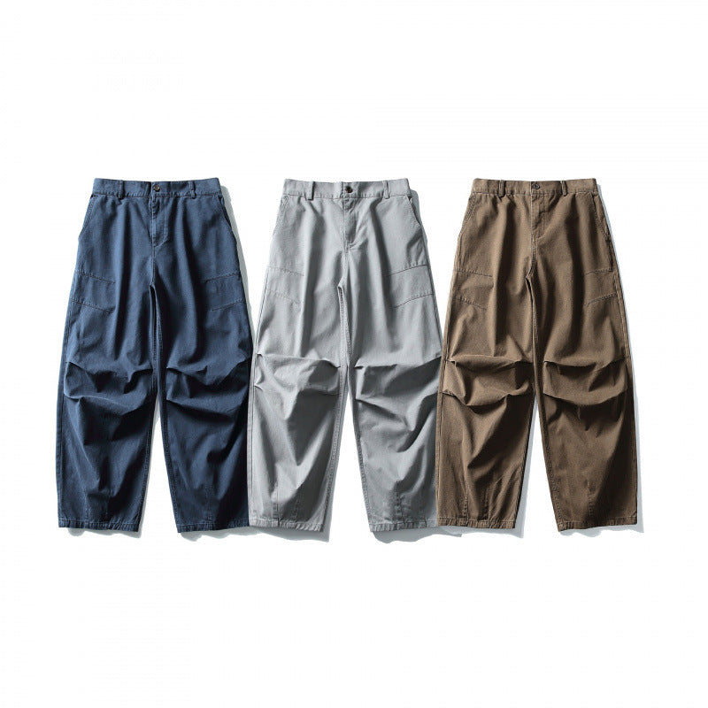 Unisex Wide Utility Cargo Pants in Relaxed Fit with Knee Darts and Elastic Hem Mune Fashion