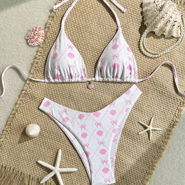 Women's Triangle Bikini with Playful Shell Design Mune Fashion