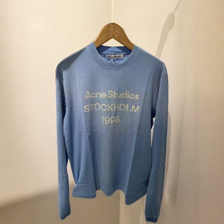 Men's Long Sleeve Shirt with Logo Print and Round Neckline Mune Fashion