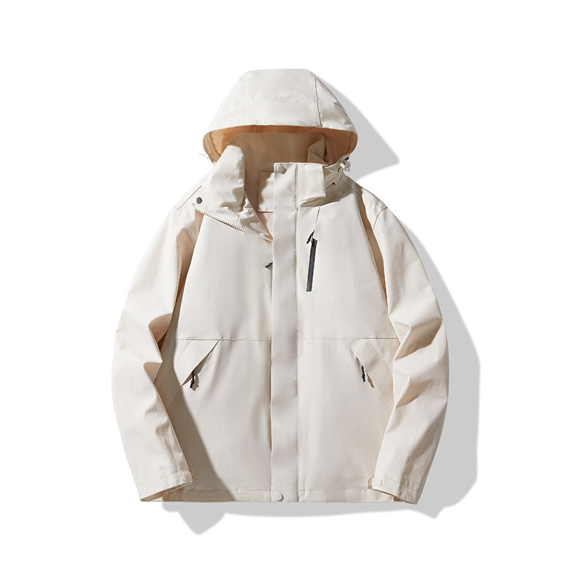 Men's Technical Waterproof Hooded Shell Jacket in Minimalist Urban Look Mune Fashion