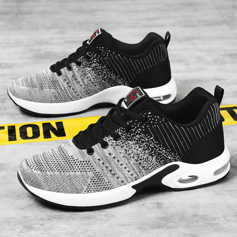 Men's lightweight knit running sneakers with cushioned heel support and visible air cushion midsole Mune Fashion