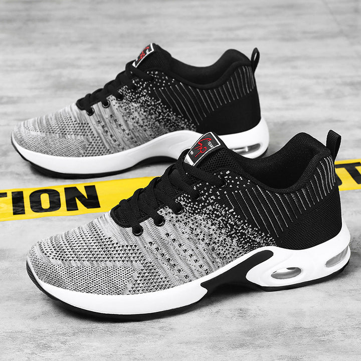 Men's lightweight knit running sneakers with cushioned heel support and visible air cushion midsole Mune Fashion