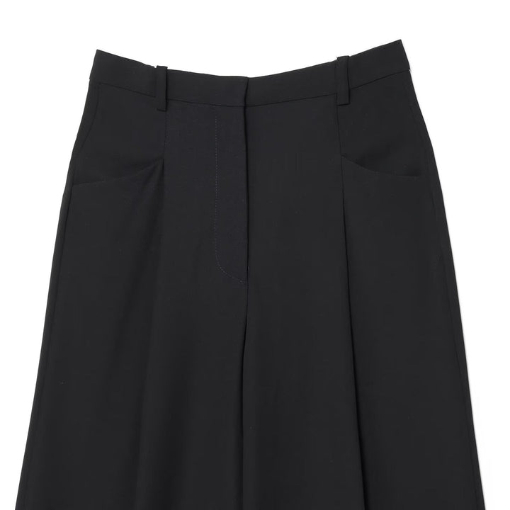 Women's Wide High-Waisted Pleated Trousers with Crease and Wide Leg Mune Fashion