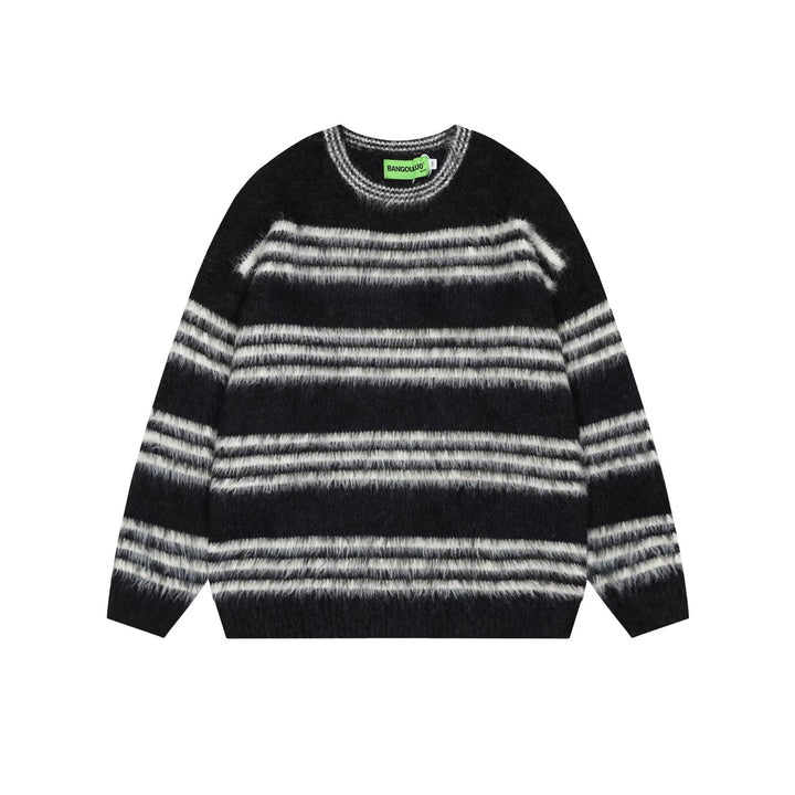 Women's Cozy Striped Chunky Knit Sweater Mune Fashion