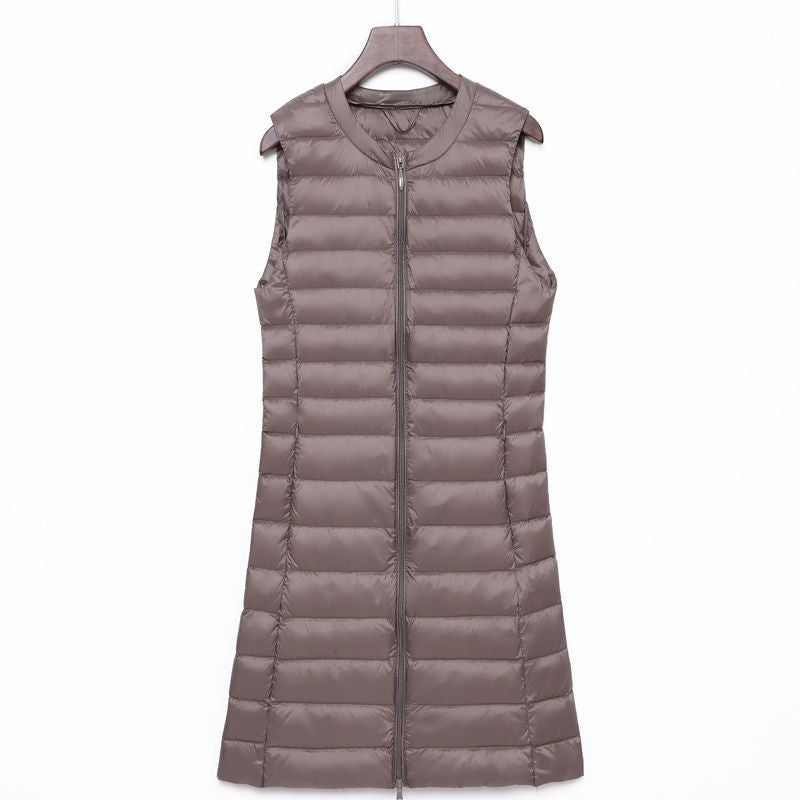 Ladies Long Quilted Thermal Vest with A-Line Silhouette Mune Fashion