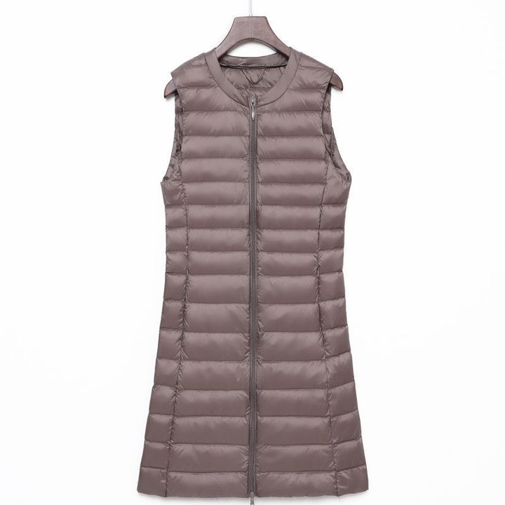 Ladies Long Quilted Thermal Vest with A-Line Silhouette Mune Fashion