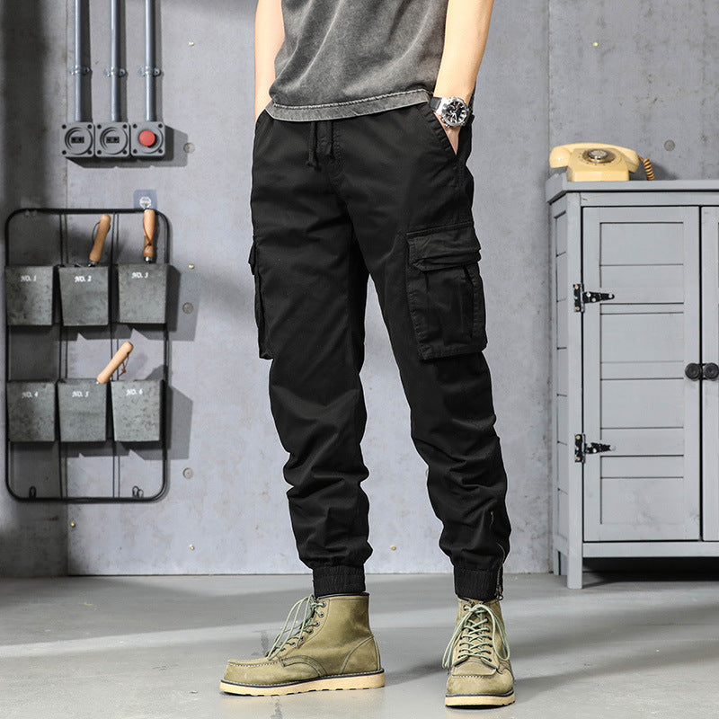 Herren Cargo-Jogginghose im Utility‑Stil mit Tunnelzugbund, Mehrfachtaschen und Reißverschluss‑Knöchel Mune Fashion