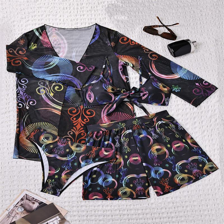 Women's Bikini Set with Fashionable Kimono Mune Fashion