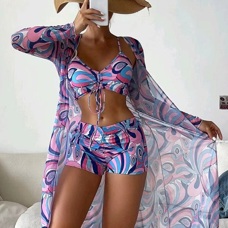 Women's Beach Set with Fashionable Wrap Design Mune Fashion