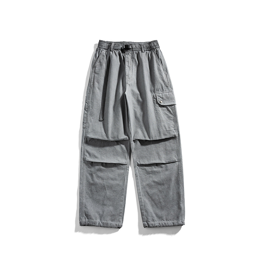 Men's Relaxed Cargo Pants with Elastic Waistband, Layered Panels and Utility Pockets Mune Fashion