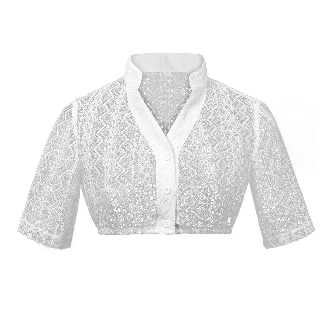 Ladies lace bolero with stand-up collar and short waist cut Mune Fashion