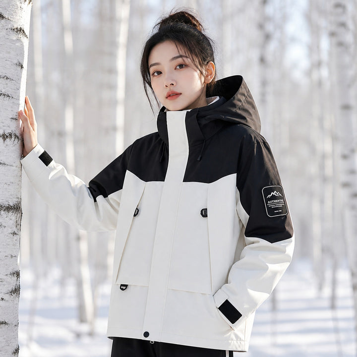 Unisex waterproof two-layer softshell rain jacket with removable fleece lining and hood Mune Fashion
