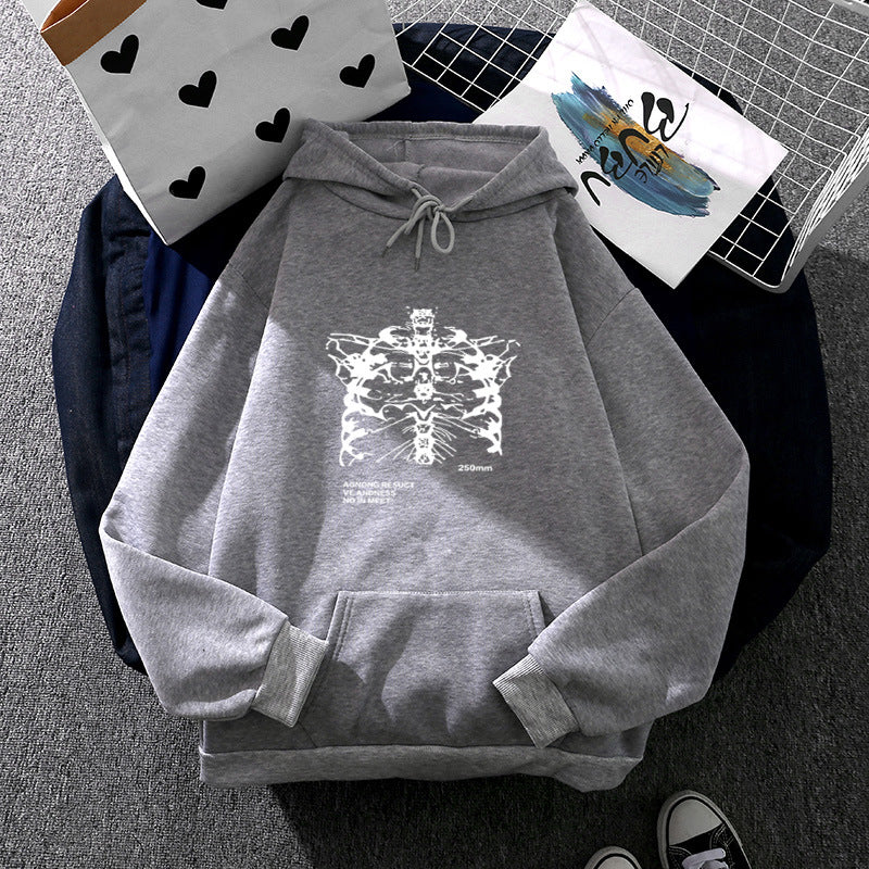 Unisex oversized hoodie with anatomical graphic print, kangaroo pocket and adjustable drawstring Mune Fashion