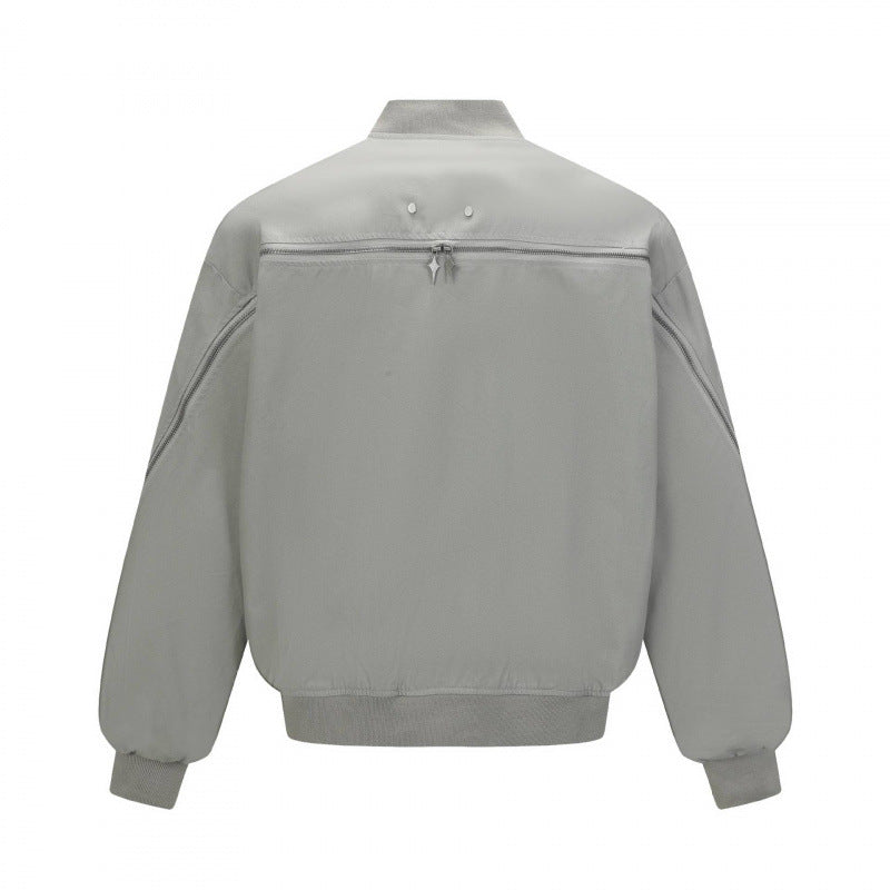 Unisex Boxy-Bomber jacket with full zip, ribbed hem and chest welt pocket Mune Fashion