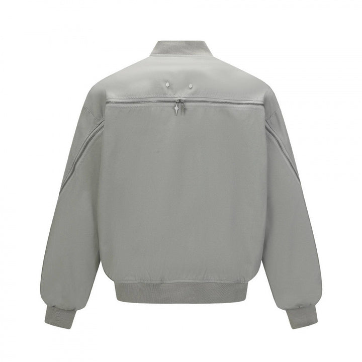 Unisex Boxy-Bomber jacket with full zip, ribbed hem and chest welt pocket Mune Fashion