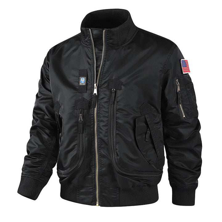 Men's classic bomber jacket in pilot design with multifunctional pockets and sturdy zipper Mune Fashion