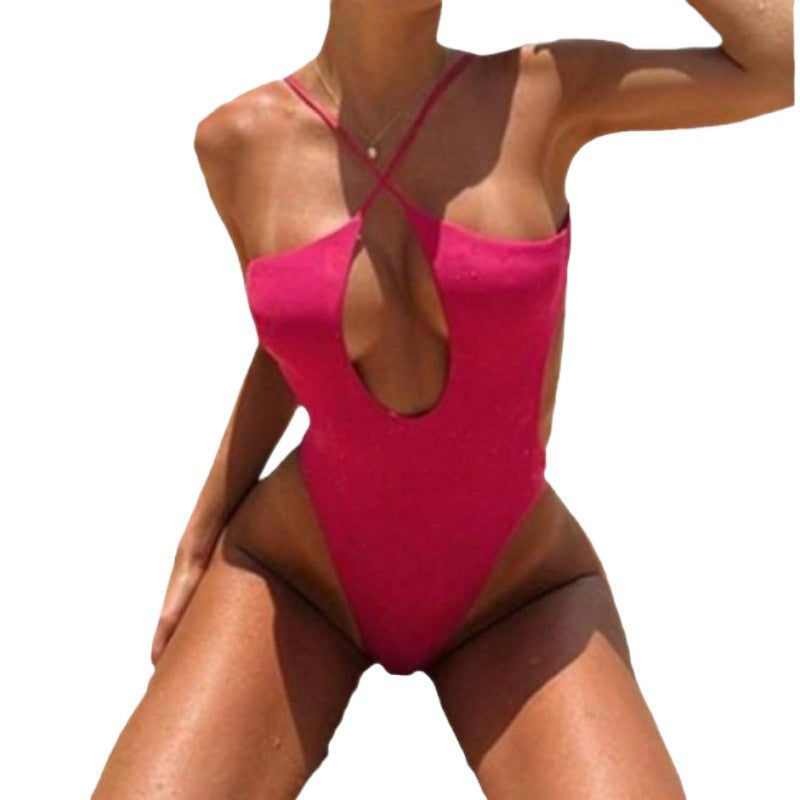Women’s one-piece swimsuit with deep V-neckline and trendy cut Mune Fashion