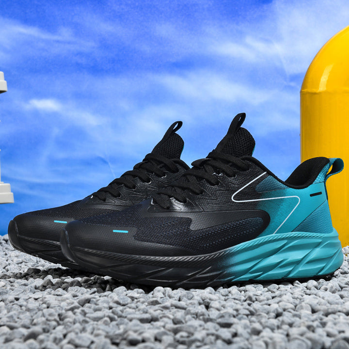 Unisex cushioned road running sneakers with reactive hollow core midsole and breathable mesh upper Mune Fashion