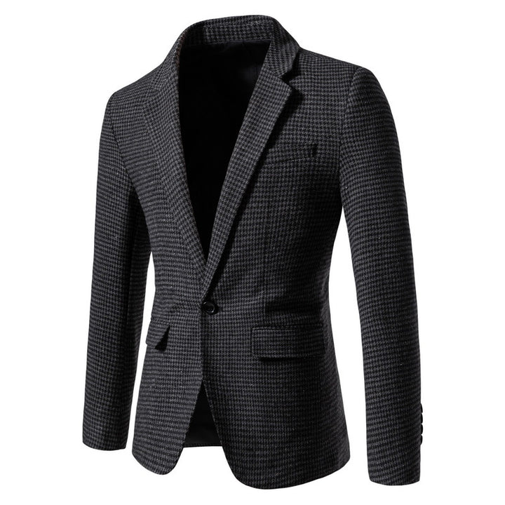 Men's slim houndstooth blazer with structured woven look, single-button closure and stretch comfort Mune Fashion