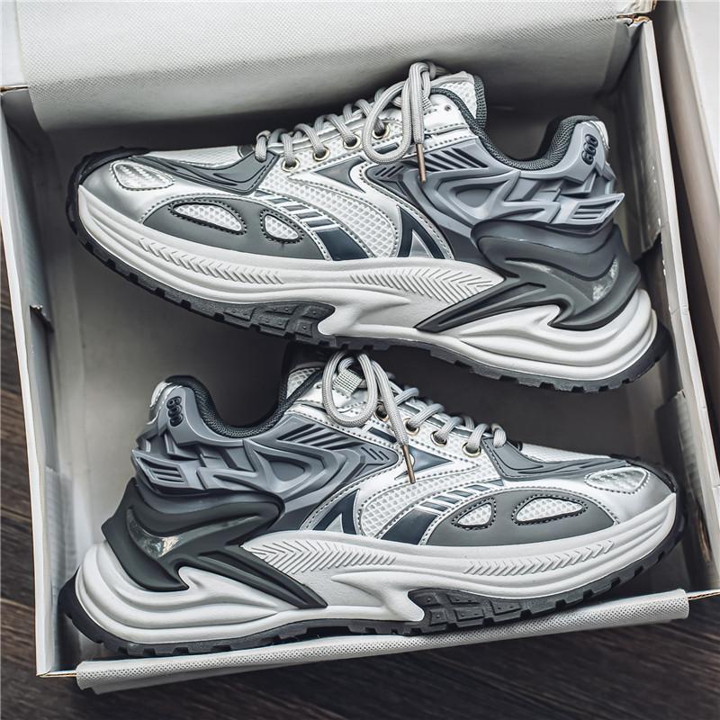 Men's Voluminous Running Sneakers with Thick Sole and Breathable Mesh Uppers Mune Fashion