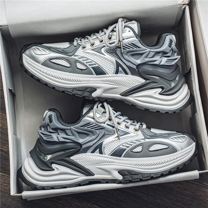Men's Voluminous Running Sneakers with Thick Sole and Breathable Mesh Uppers Mune Fashion