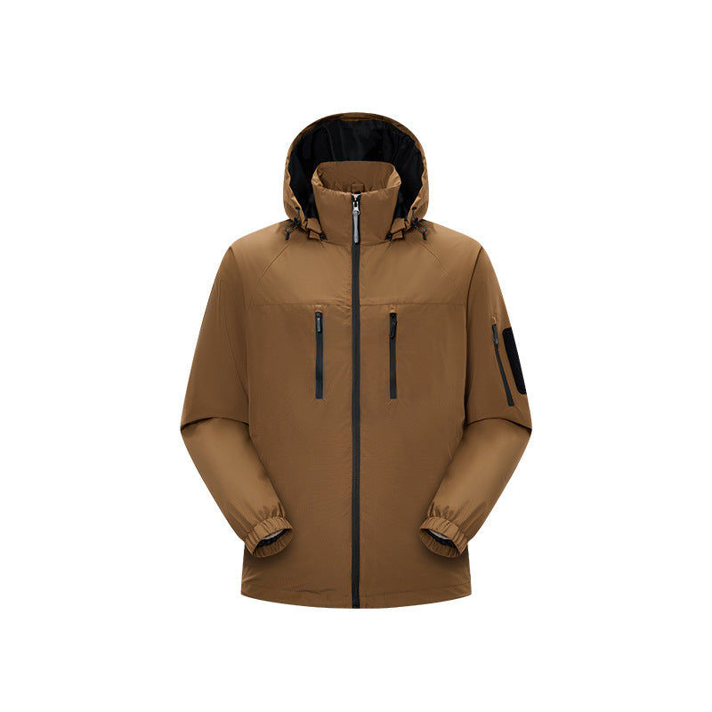 Men's technical, wind- and water-repellent hooded jacket with chest zip pockets and sleeve utility pocket Mune Fashion