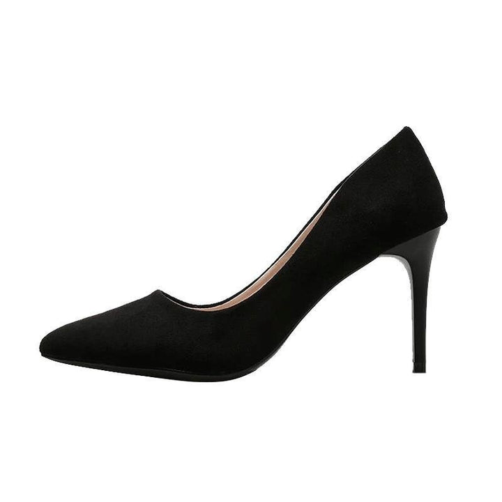 Women Velvet lace Pumps with narrow stiletto heel and comfort footbed Mune Fashion