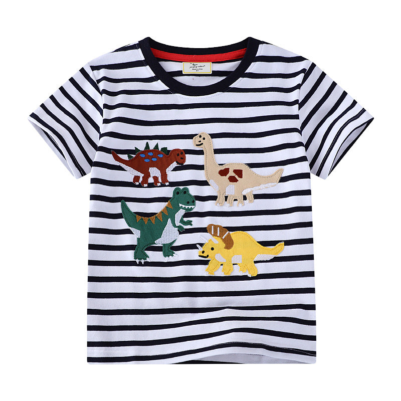 Boys T-shirt with colorful dinosaur appliqués Mune Fashion