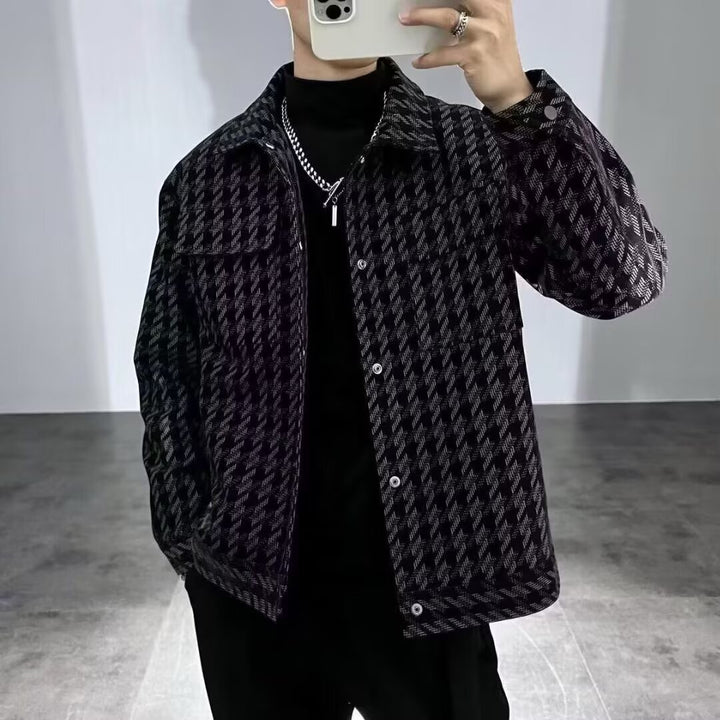 Men's Fashion Houndstooth Jacket Mune Fashion