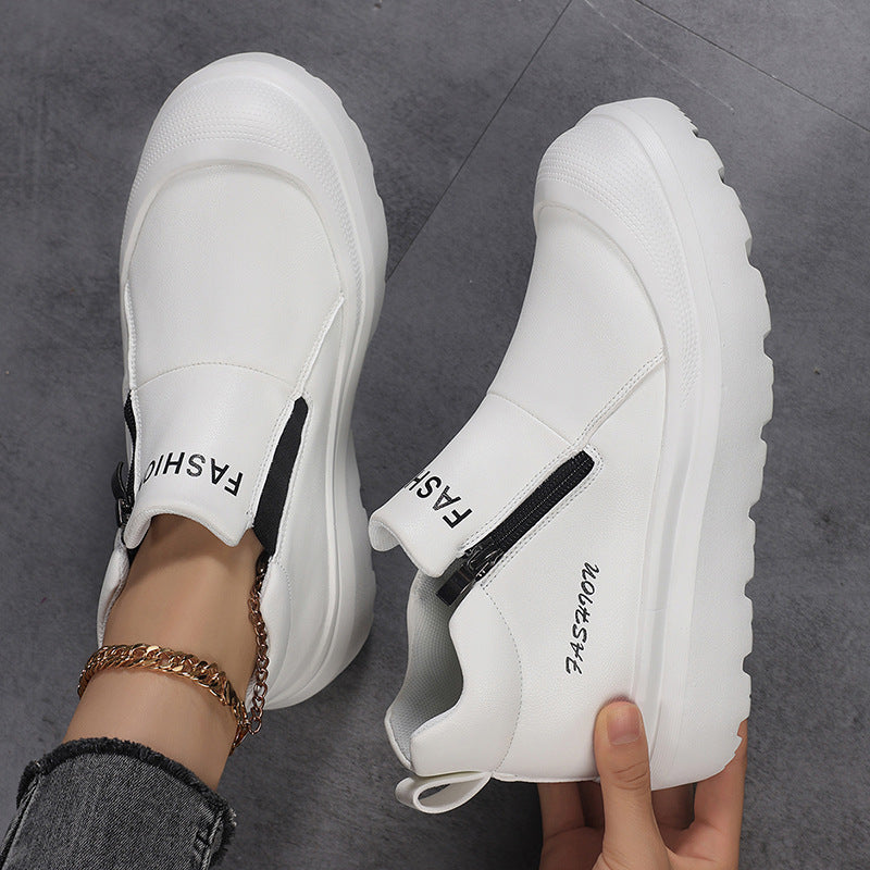Women's platform sneakers with side zipper, padded comfort insole and profiled outsole Mune Fashion