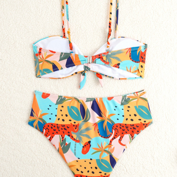 Women's High-Waisted Bikini Set with Playful Floral Patterns Mune Fashion
