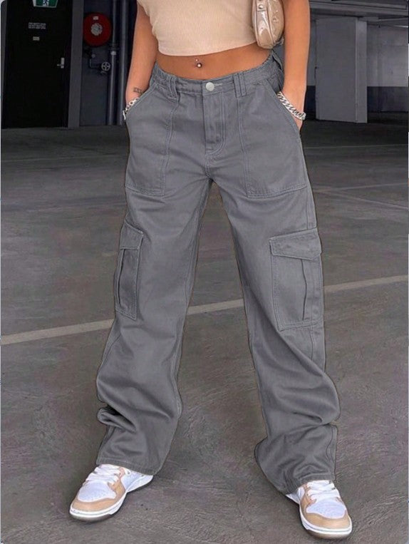 Women’s cargo pants with wide leg, high waist and utility pockets Mune Fashion