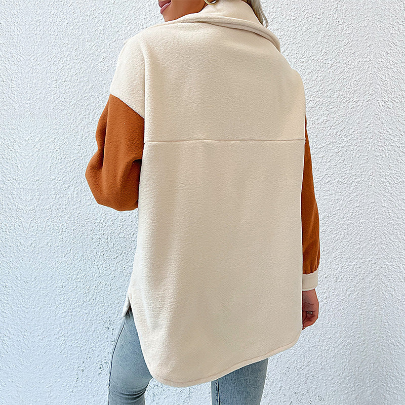 Women's Stylish Fleece Jacket with Pockets and Button Details Mune Fashion